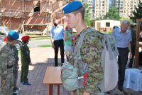 Торжественное построение казачьей-юнармейской разведгруппы «Георгиевцы»