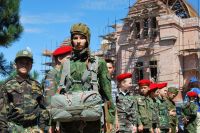 Торжественное построение казачьей-юнармейской разведгруппы «Георгиевцы»