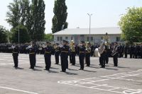 Праздничное построение в подшефной воинской части