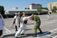 Праздничное построение в подшефной воинской части
