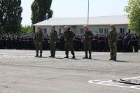 Праздничное построение в подшефной воинской части