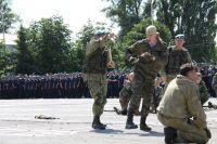 Праздничное построение в подшефной воинской части