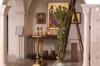 Украшение храма к празднику Сретенья Господня