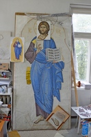 Работа над мозаичным иконостасом Работа над мозаичным иконостасом