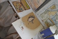 Работа над мозаичным иконостасом Работа над мозаичным иконостасом