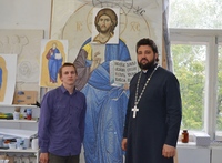 Работа над мозаичным иконостасом Работа над мозаичным иконостасом