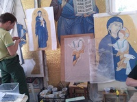 Мозаичная икона Богородицы Мозаичная икона Богородицы