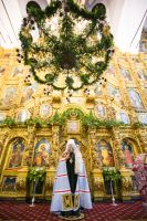 Божественную литургию в войсковом соборе Воскресения Христова