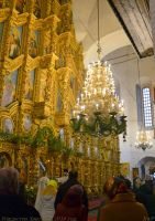 Божественную литургию в войсковом соборе Воскресения Христова