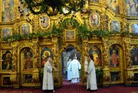 Божественную литургию в войсковом соборе Воскресения Христова