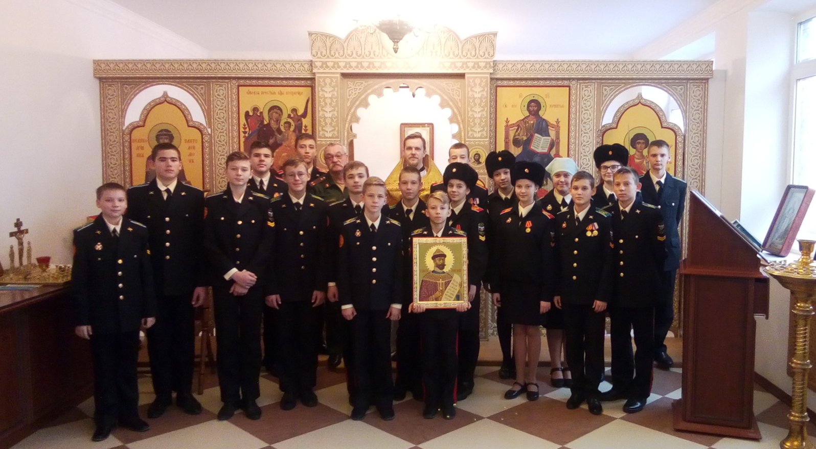 Литургия в домовом храме при кадетском корпусе ДГТУ