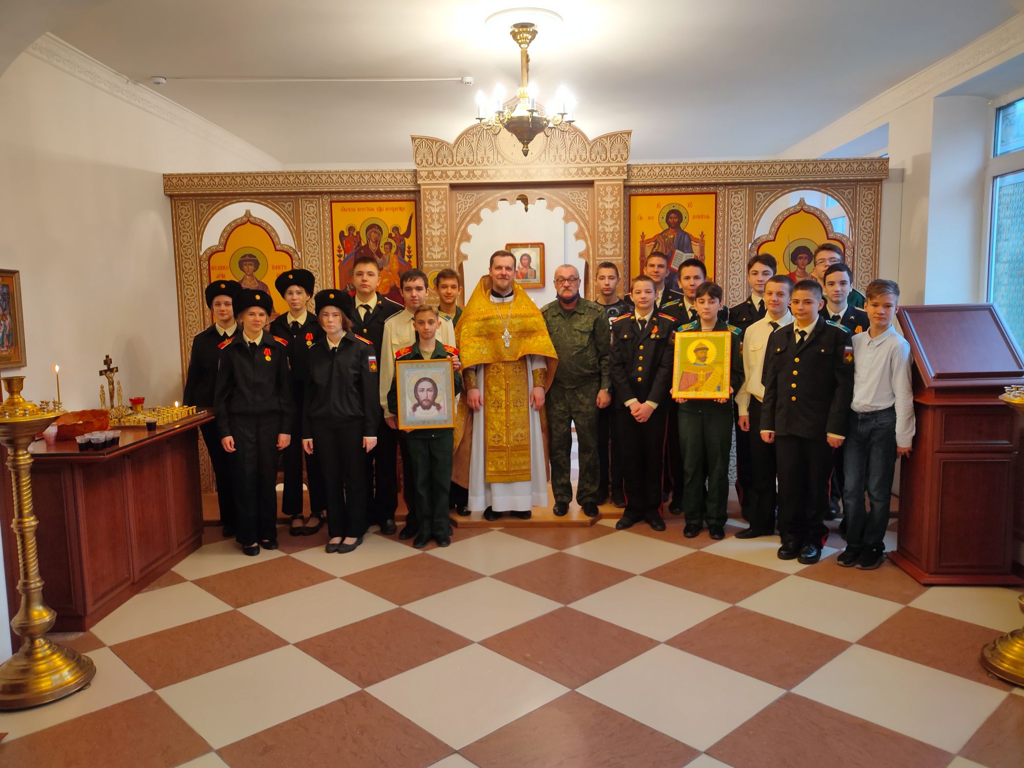 Литургия в домовом храме при кадетском корпусе ДГТУ