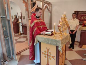 Литургия в домовом храме при кадетском корпусе ДГТУ