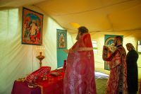 Литургия в Михайло-Архангельском военно-полевом храме