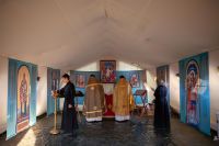 Литургия в Михайло-Архангельском военно-полевом храме Литургия в Михайло-Архангельском военно-полевом храме