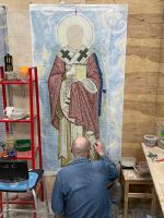 Мозаика на входе в храм