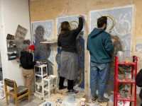 Мозаика на входе в храм