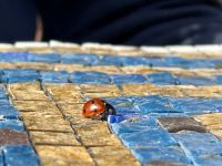 Мозаика на входе в храм