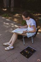 Лето - активная пора пленэров на подворье нашего храма.