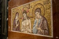 Мозаичное убранство алтаря в храме святого Георгия Победоносца. Мозаичное убранство алтаря в храме святого Георгия Победоносца.