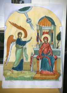 О тонкостях иконописи и будущей иконе в иконостас криптового храма