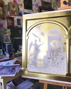 О тонкостях иконописи и будущей иконе в иконостас криптового храма