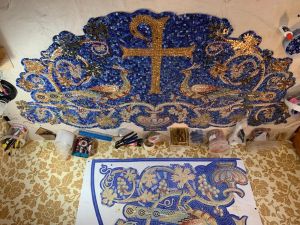 Мозаичное панно на фасад административного здания