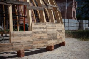 Собираем каркас для опалубки свода колокольни