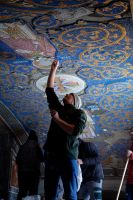 Мозаика на входе в храм