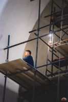 В храме святого Георгия Победоносца мозаичисты приступили к созданию конхи